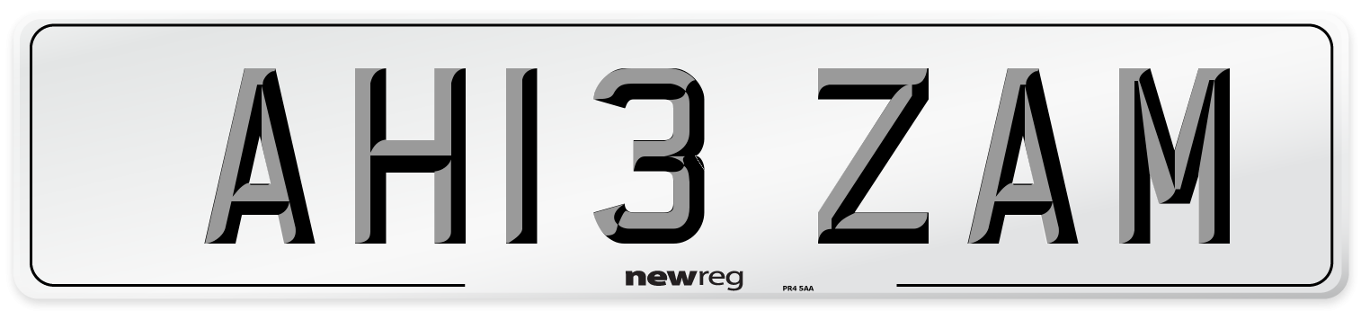 AH13 ZAM Number Plate from New Reg